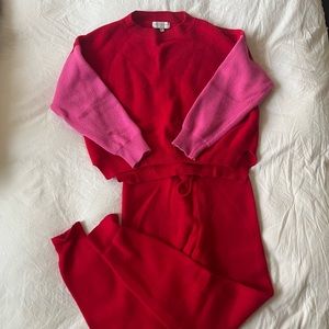 never fully dressed - matching red & pink wool set